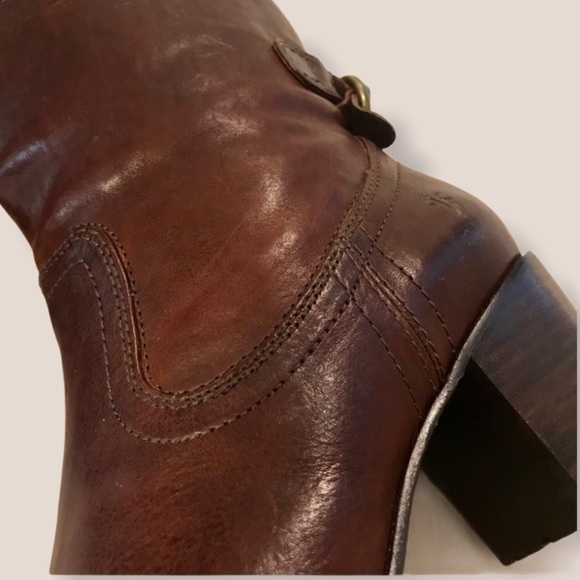 RARE Frye Lara Short Slouch Heeled Ankle Bootie - Picture 9 of 12